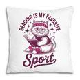 Reading Is My Favorite Sport Cat And Book Lover Women Pillowcase