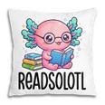 Readsolotl Cute Axolotl Reading Book Kawaii Pink Aesthetic Pillowcase