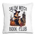 Salem Witch Book Club Bookish Retro Halloween Cat Pillowcase