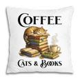 Sleeping Cat And Books With Coffee Lover Pillowcase