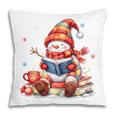 Snowman Reading Books Lovers Christmas Librarian Bookworm Pillowcase