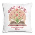 Unearth a Story 2026 Summer Reading Program Flowers Book Premium Tri-Blend Pillowcase