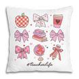 Valentine Teacher Cute Bows Apple Globe Pencil Books Art Pillowcase