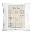 Vintage Library Due Date Card For Book Lovers Librarians Pillowcase