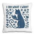 I Do What I Want Cat Reading Book Boho Flowers Vintage Pillowcase