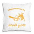 Woman Survives On Books Yarn Knitting Crochet Premium Tri-Blend Pillowcase