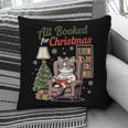 All Booked For Christmas Cute Bookish Cat Lover Pillowcase
