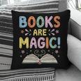 Books Are Magic Whimsical Retro Bookworm Pillowcase