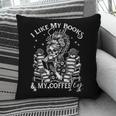 I Like My Books Spicy And My Coffee ICY Skeleton Meme Pillowcase