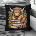 Bookworm Cute Highland Cow Reading Book Pillowcase
