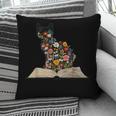 Cat Book Flowers Pillowcase