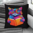 Cat Book Shirt Colorful Cat Reading Book Pillowcase