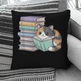 Cat On Books Pets Cats Reading Book Nerd Read Reader Bookcat Pillowcase