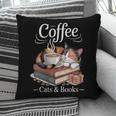 Coffee Cats And Books Cozy Calico Reader Love Cute Cat Pillowcase