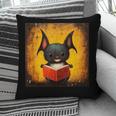 Colorful Sketch Oil Painting Of A Bat Reading Book Pillowcase