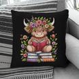 Cute Baby Highland Cow With Reading Book Bookworm Pillowcase