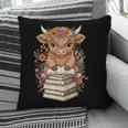 Cute Baby Highland Cow Reading Book Librarian Bookworm Pillowcase