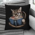 Cute Cat Reading Books With Tea Pillowcase