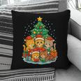 Cute Cats Reading Books Christmas Tree Pillowcase