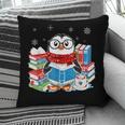 Cute Christmas A Penguin Reading Book Snowflake Hot Teacher Pillowcase