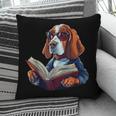 Cute Dog Basset Hound Reading Book Pillowcase