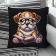 Cute Dog Puppy English Bulldog Reading Book Pillowcase
