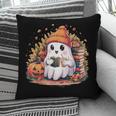 Cute Ghost Drinking Coffee Halloween Reading Book Retro Pillowcase