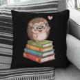Cute Hedgehog Reading Books Animal Lover Reader Bookworm Pillowcase