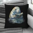 Cute Manatee Reading Book Bookworm Readers Manatee Lover Pillowcase