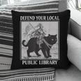 Defend Your Local Library Knight Cat Rider Book Lover Pillowcase