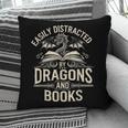 Easily Distracted By Books & Dragons Bookworm Reading Pillowcase