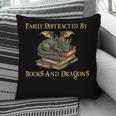 Easily Distracted By Books And Dragons Graphic Pillowcase Easily Distracted By Books And Dragons Graphic Pillowcase