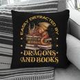 Easily Distracted By Dragons And Books Fantasy Book Lover Pillowcase Easily Distracted By Dragons And Books Fantasy Book Lover Pillowcase