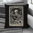 Floral The Reader Tarot Card Skeleton Reading Book Pillowcase