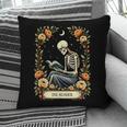 Floral Tarot Card The Reader Skeleton Reading Book Pillowcase Floral Tarot Card The Reader Skeleton Reading Book Pillowcase