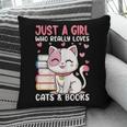 Girl Who Loves Cats And Books Cute Pillowcase Girl Who Loves Cats And Books Cute Pillowcase