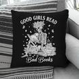 Good Girls Read Bad Books Skeleton Reading Book Halloween Pillowcase Good Girls Read Bad Books Skeleton Reading Book Halloween Pillowcase