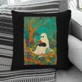 Groovy Ghost Reading Book Cat Halloween Ghost Teacher Pillowcase