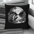 Hedgehog Reading Book Full Moon Lake Scenery Pillowcase