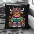 Highland Cow Book Floral Bookworm Pillowcase