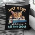 Just a Girl Who Loves Cats And Books Kitties Pet Art Lover Pillowcase