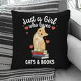 Just a Girl Who Loves Cats And Books Reading Cat & Bookworm Pillowcase Just a Girl Who Loves Cats And Books Reading Cat & Bookworm Pillowcase
