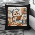 Owl Learning To Cook With Cookbook Chef Apron Stove Cooking Pillowcase
