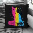 Pansexual Pride Celestial Cat Sitting Book LGBTQ Pan Colors Men Women Pillowcase