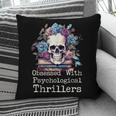 Psychological Thriller Reader Fan Skull Flowers Books Pillowcase