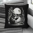 Rabbit Reading Book Full Moon Lake Scenery Pillowcase