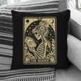 The Reader Tarot Card Book Lover Skeleton Reading Book Pillowcase