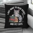Retro I Just Want To Read Books And Pet Cats Pillowcase