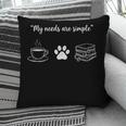 Simple Needs Coffee Paw & Books Reading Graphic Book Lovers Pillowcase