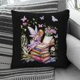 Watercolor Butterfly Fairy Read Book Library Fantasy Novel Pillowcase